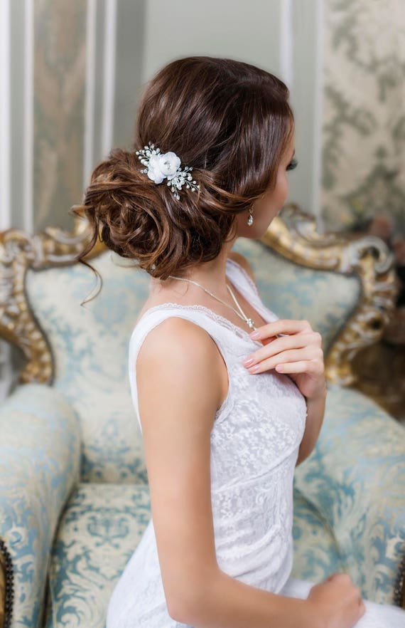 Bridal hair clip Bridal hair flower Wedding hair Flower hair clip Bridal Flower headpiece Flower hair piece Floral Hair Comb Bridal clip