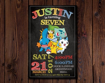 Pokemon invitation, Pokemon invite, Pokemon birthday, Pokemon instant download, Pokemon party, Pokemon editable, Pokemon Printable, Pokemon