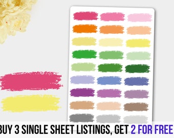 Stroke Stickers, Paint Stroke Planner Stickers, Stroke Stickers Erin Condren, MAMBI Happy Planner,Decorative Headers, Decorative Labels