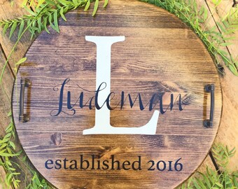 Personalized Serving Tray, Personalized Wood Serving Tray, Housewarming Gift, Wedding Gift, Wedding Shower Gift, Rustic Tray, Serving Tray