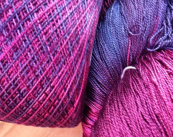 Silk yarn Lace weight Hand dyed