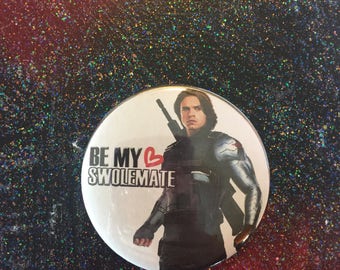 Bucky Barnes Winter Soldier Be My Swolemate Pinback Button