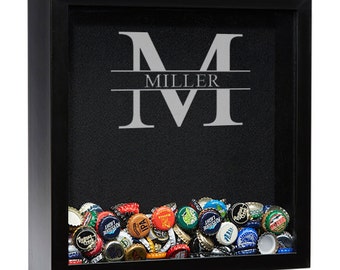 Personalized Beer Cap Shadow Box, Beer Cap Holder, Beer Cap Shadow Box, Man Cave Decor, Beer Drinkers Gift