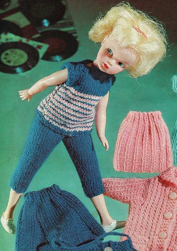 PDF Vintage Sindy Barbie Doll Clothes Knitting Pattern Dress Barbie fashion d...