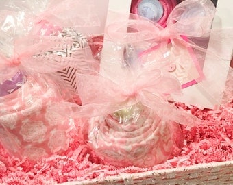 Baby Girl Gift Basket, Baby Shower Gift, New Baby Gift, Baby Girl Gift