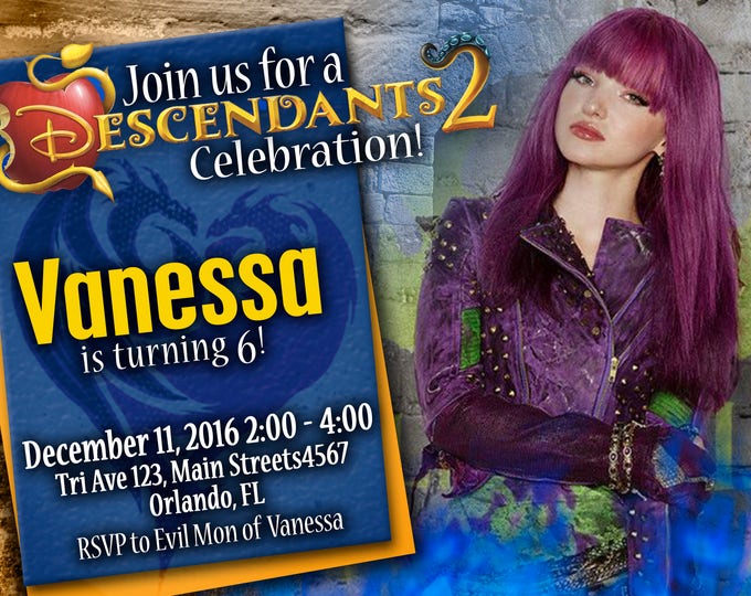 Birthday Invitation Disney Descendants 2 - We deliver your order in record time!, less than 4 hour! Best Value. Descendants 2 Party