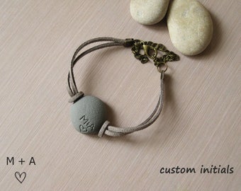 Romantic gifts|for|her Custom anniversary Gifts for girlfriend Personalized bracelet with initials bracelet Relationship bracelet for her