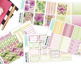 Aloha Weekly Kit for ECLP Vertical Planner Stickers