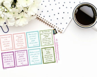 Planner Stickers |Full Box Scripture Stickers| Bible Scripture Stickers for your planner or journal|RB003-V