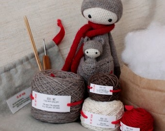KIRA the Kangaroo - DIY Crochet Kit, lalylala original materials, amigurumi kit set, crochet material set, Oh My Yarn, crocheter gift