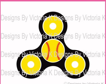 Softball Spinner, Softball, Hand Spinner, Spinning svg, SVG, PNG, EPS Files, Cricut Design Space, Vinyl cut Files