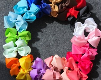 4 inch Hair Bows, Bows for Girls, Baby Bows, Toddler Bows, Hair Bows with Clips, You Choose Colors, Baby Hair Bows, Toddler Hair Bows