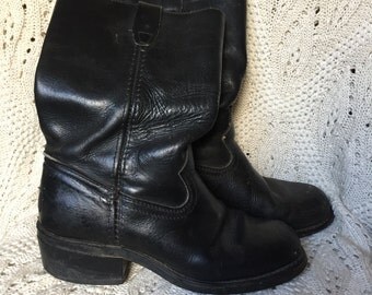 Vintage biker boots | Etsy