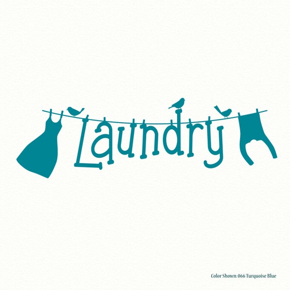 LAUNDRY on clothes line laundry decal vinyl wall by QualitySigns