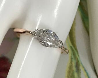 14K Natural 1 ct. Marquise Diamond Ring size 6.25
