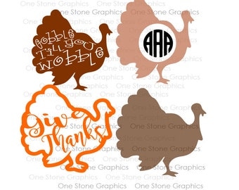 Thanksgiving turkey bundle svg,turkey monogram svg,Turkey monogram frame,turkey svg/dxf file,give thanks svg,gobble till you wobble svg sale