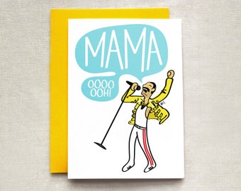 Funny Card for Mom, Freddie Mercury Mother's Day Card, Bohemian Rhapsody, Queen Mother's Day Card, Mother's Day Card