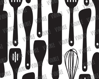 Kitchen SVG - Kitchen SVG Bundle - Kitchen Clipart - Kitchen Cut Files - Cooking Utensils DXF - Spoon Spatula Rolling Pin - Country Kitchen