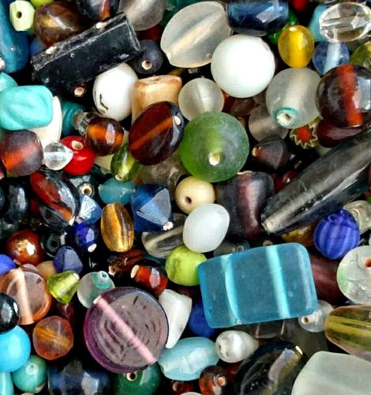 Glass bead Mixed lot Large 1 pound mix of glass beads for