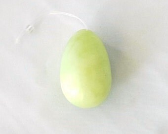 Jade Yoni Eggs for Women-Light Green Jade (Xiuyan)-Health and Wellness- Kegel Exercise Pelvic Health Drilled with Hole with Pouch