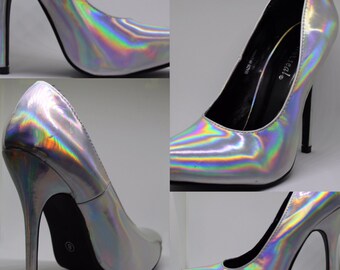 silver disco heels