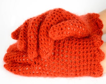 Winter Gloves | Hand Made Wool Gloves | Hand Knitted Gloves | Red Wool Gloves |