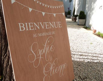 Panneau de mariage personnalisable pour mariage. Pancarte personnalisée mariage . Custom wedding welcome sign
