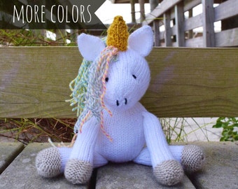 Plush Unicorn, Stuffed Unicorn, Stuffed Animal, Unicorn Doll, Knit Toy, Baby Girl Gift, Soft Toy, Custom Made Toy, Knit Unicorn, Kids Toy