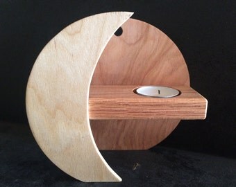 wooden moon shelf