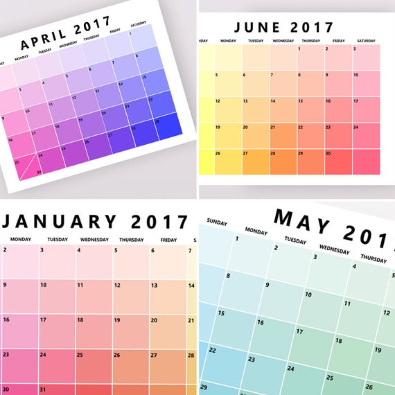 Wall Calendar 2017 Planner Printable Calendar Monthly