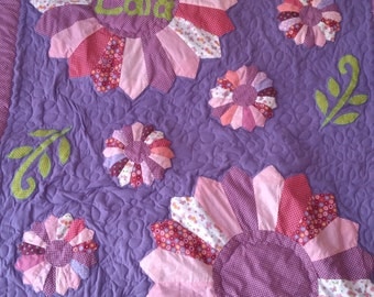 Girl quilt handmade, nursery bedding, patchwork quilt, toddler, new born, baby quilt handmade