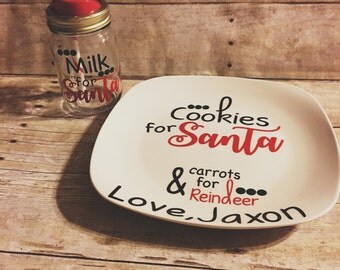 Christmas cookies for santa plate and mug set