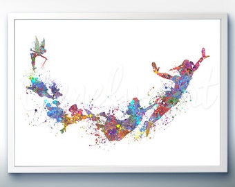 Disney Peter Pan Watercolor Poster Print - Watercolor Painting - Watercolor Art - Kids Decor- Nursery Decor