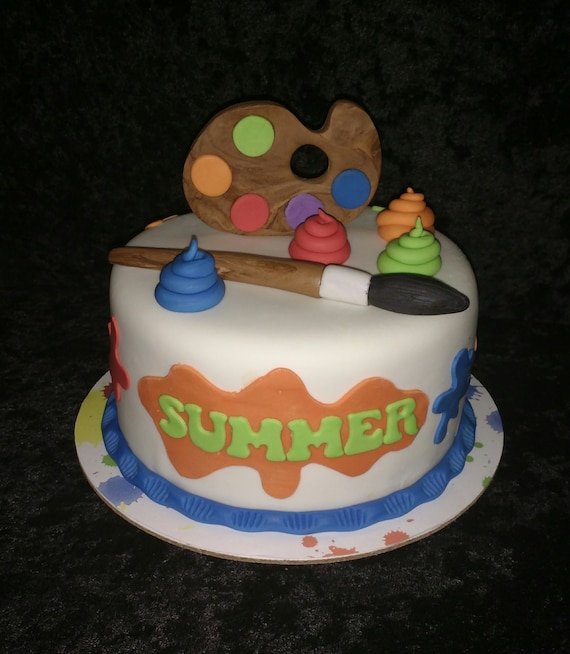 Artist Painting 11 pc Fondant Cake Topper Set