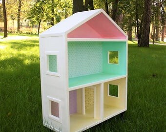 Big Handmade Bookshelf Wooden doll house, Plywood girl house, Nursery decor shelves, Wooden Dolls house, Dollhouse bookcase, Dollhouse