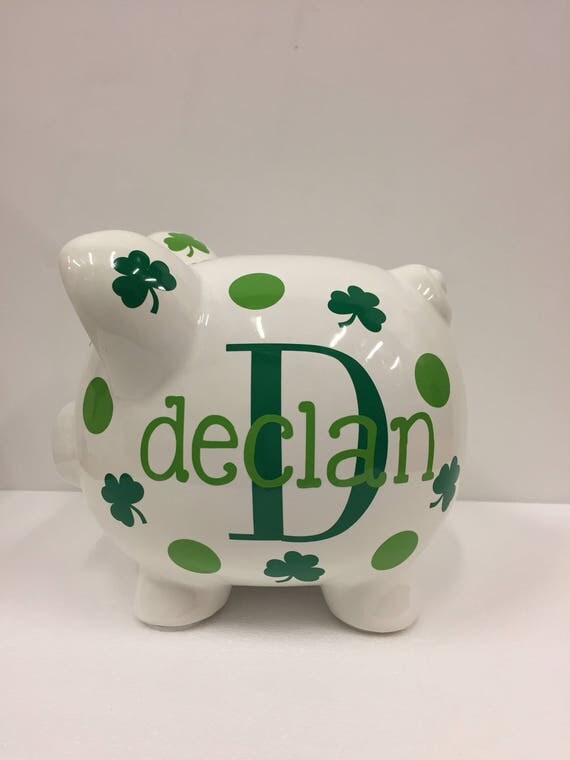 Personalized Piggy BankShamrock Piggy Bankpiggy bank Irish
