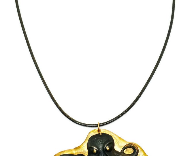 Mixed Metal Octopus Pendant, Kraken Necklace, Cthulhu Copper Pendant, Unique Birthday Gift. Lovecraft Pendant