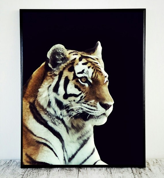 Items similar to Tiger Print, Tiger Printable Tiger Wall Art Printable