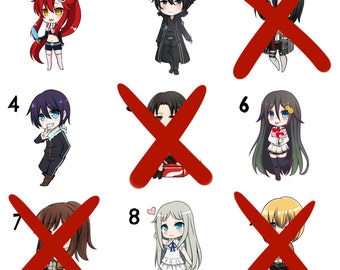 Kawaii ANIME STICKERS - Pick your own; Cut the way you want