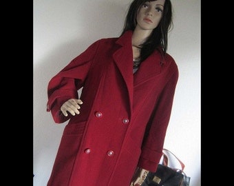 Vintage 80s wool coat jacket wool Mahar Berlin S oversize