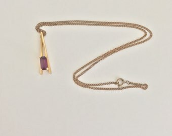 Vintage Avon Amethyst Plaza IV Pendant Necklace
