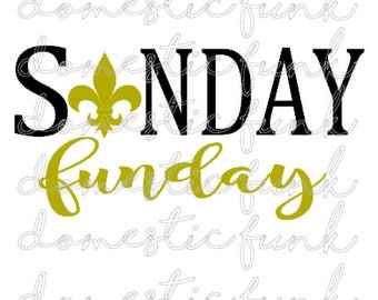 Sunday Funday New Orleans Saints SVG / PNG / SIlhouette Studio