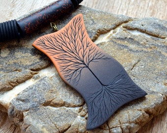 Tribal necklace Tribal jewelry African necklace African jewelry Tree necklace Tree pendant Orange necklace Tree of life necklace