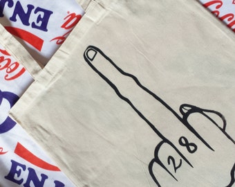 Louis Tomlinson | 28 Middle Finger | Shopping Bag | Tote Bag | One Direction | Cotton Bag | Screen Print
