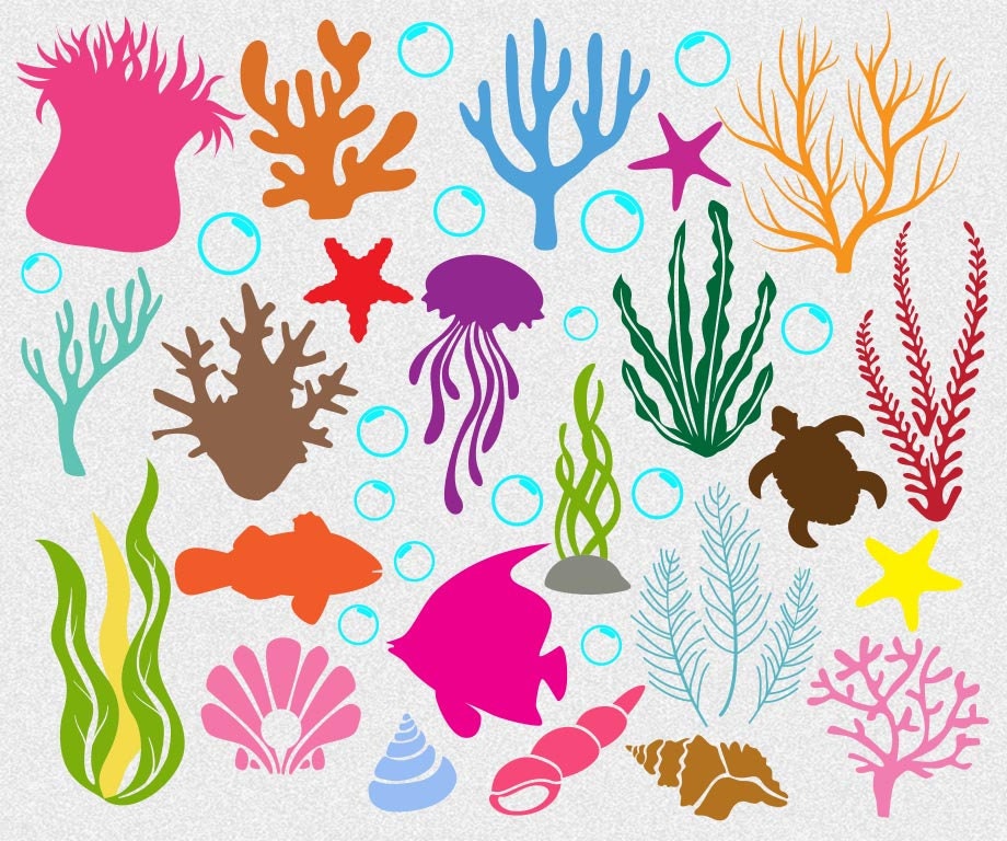 Under the Sea svg Coral svg Bubbles SVG ocean life sea