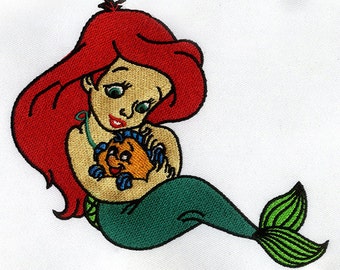 The Little Mermaid Princess Ariel Embroidery Design