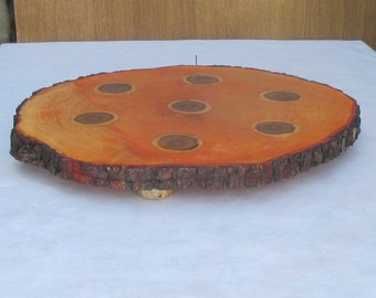 16'' cake stand, Wood Centerpiece, Wood Cake Stand, Large wood platter, Rustic Wood Cupcake stand,Rustic Wedding Decor,Alder slab cake stand