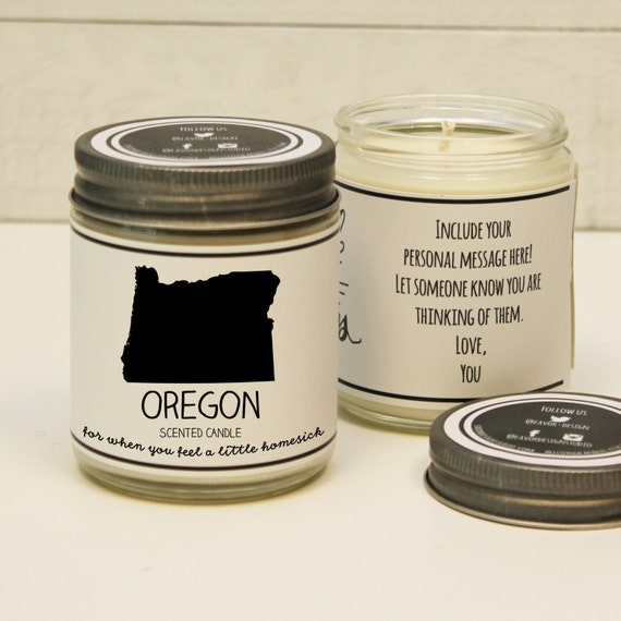 Oregon Scented Candle Homesick Gift Feeling by helloyoucandles
