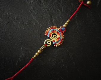 woman - ethnic bracelet - macrame bracelet beads bracelet - bracelet - jewelry - fancy bells bracelet