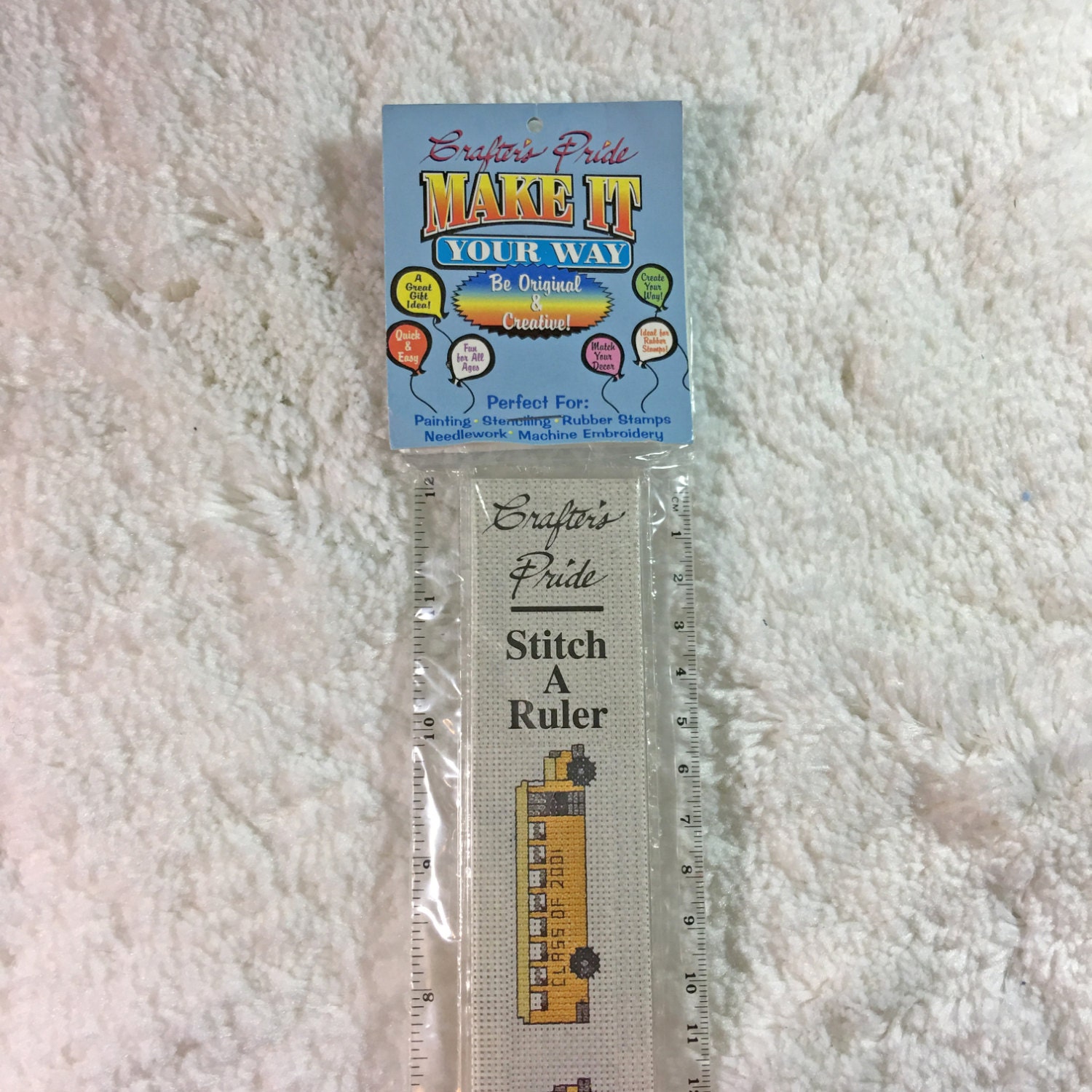 Lot of 5 School Bus Counted Cross Stitch Ruler / designed by